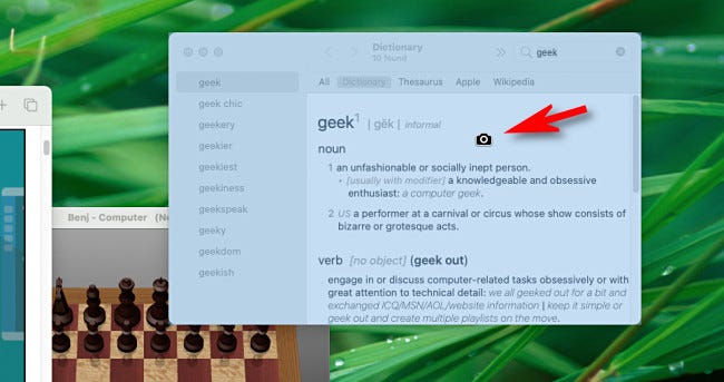 highlight a menu for screenshot mac